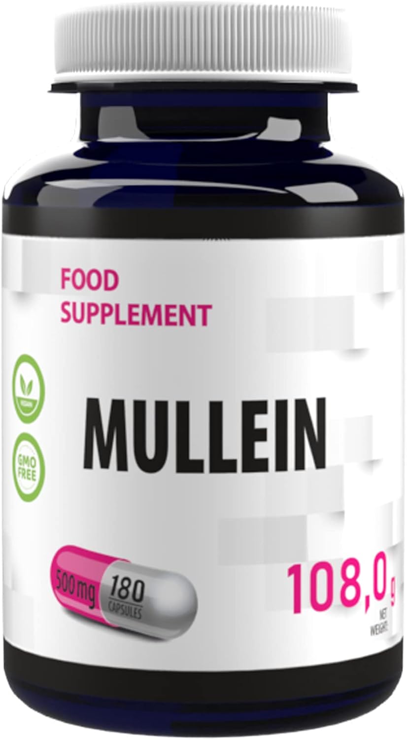 Hepatica Mullein Leaf Extract | 500Mg | 180 Vegan Capsules | High Strength Lung & Respiratory Support | Verbascum Thapsus Herbal Supplement