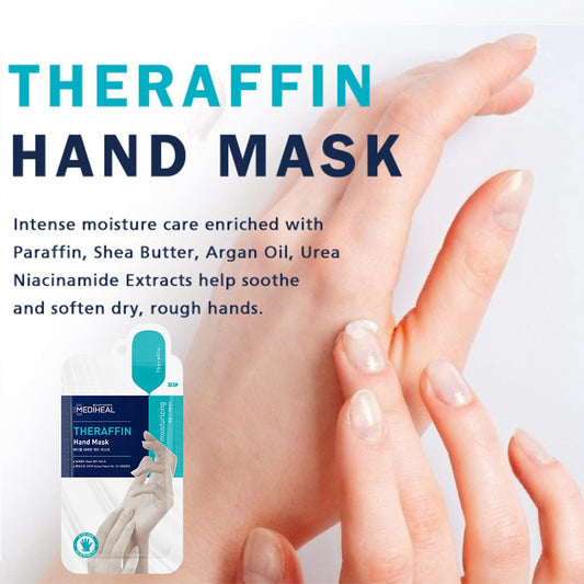 Mediheal Theraffin Hand Mask 10 Pairs, Exfoliating Glove With Shea Butter, Argan Oil, And Ceramide, Deep Exfoliating Gloves For Cracked Hands Repair And Instant Moisturization