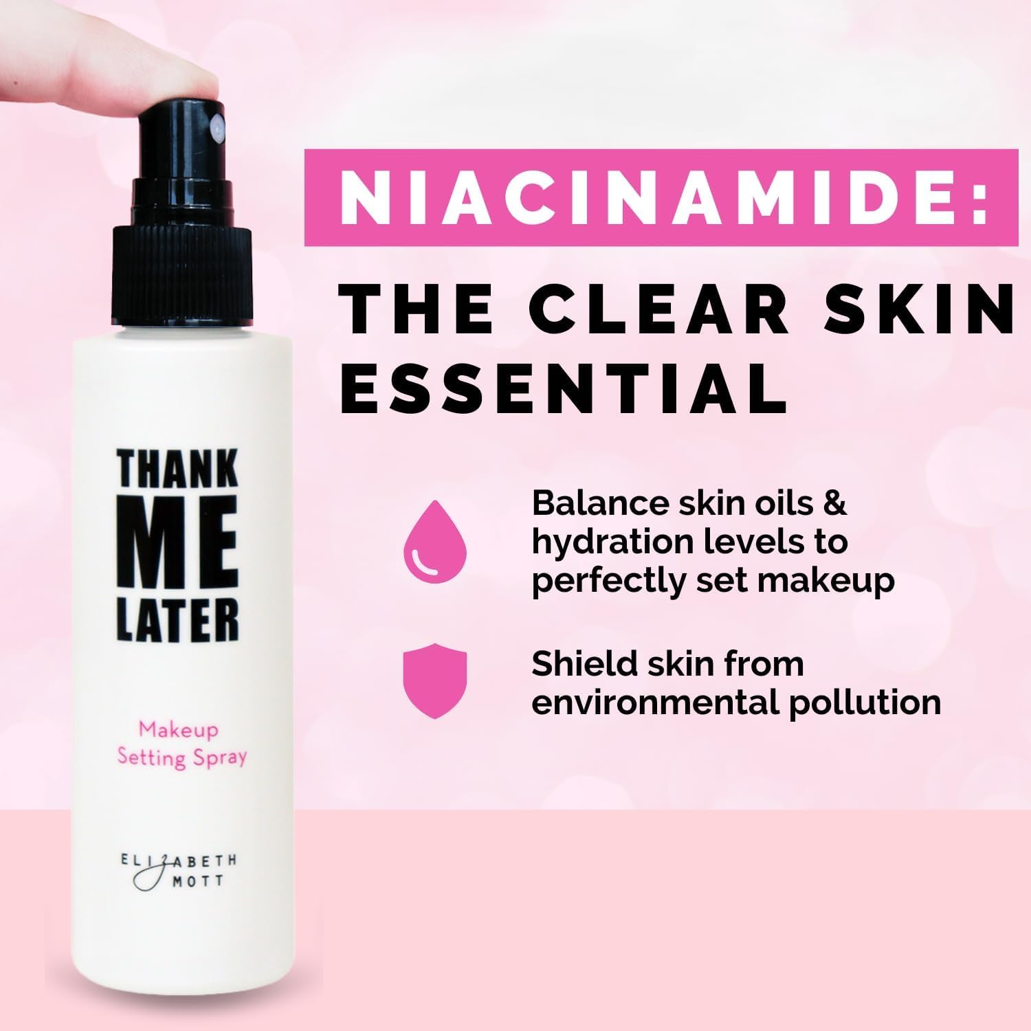 Elizabeth Mott Thank Me Later 3-In-1 Dewy Makeup Setting Spray – Hydrating & Long-Lasting Fine Mist With Niacinamide For A Radiant Glowy Look – Lightweight, Cruelty-Free, Travel-Size Face Spray, 30Ml : Beauty & Personal Care