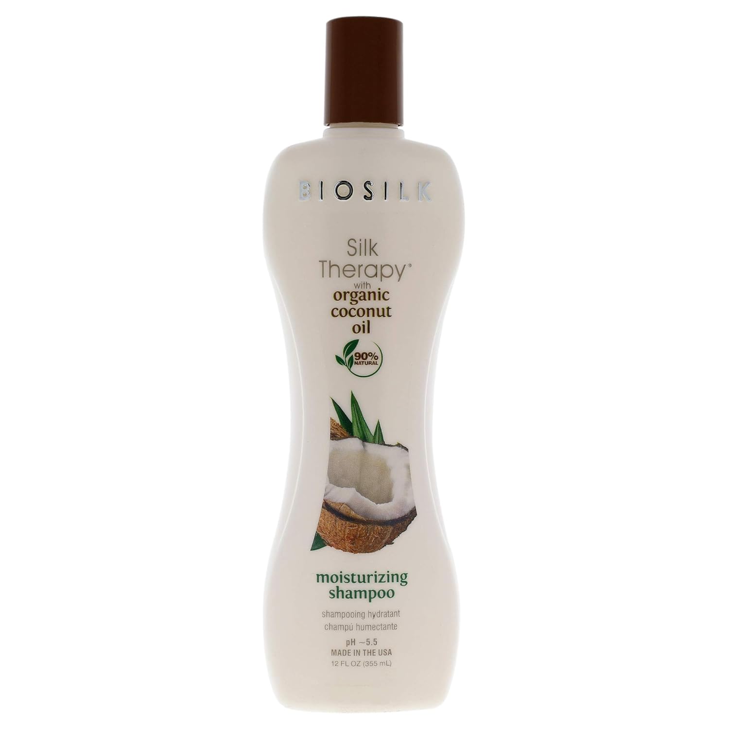 Biosilk Silk Therapy with Organic Coconut Oil Moisturizing Shampoo Unisex Shampoo 12 oz