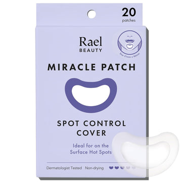 Rael Pimple Patches, Miracle Patches Large Spot Control Cover - Hydrocolloid Acne Patches For Face, Strip For Breakouts, Zit, Blemish Spot, Facial Stickers, All Skin Types, Vegan (20 Count)