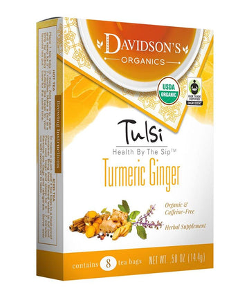 Davidson'S Organics, Tulsi Turmeric Ginger, 8-Count Tea Bags, Pack Of 12