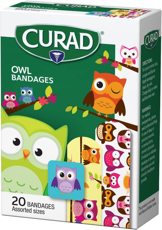 Curad Bandages, Owls, 6 Boxes Of 20, 120 Piece Assortment