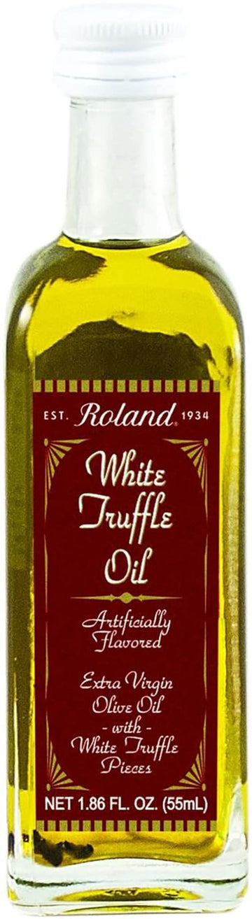 Roland Foods White Truffle Oil With Truffle Pieces, 1.86 Fl Oz Bottle, Pack Of 2