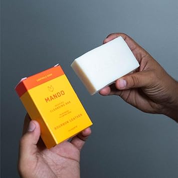 Mando Acidified Cleansing Bar - 24-Hour Odor Control - Removes Odor Better Than Soap - Moisturizing Formula - Sls Free, Paraben Free - Safe For Sensitive Skin - Bourbon Leather : Beauty & Personal Care