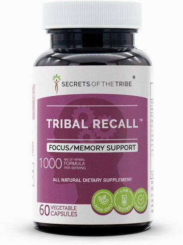 Secrets of the Tribe - Tribal Recall, Memory Support, Herbal Supplement Blend (60 Capsules)