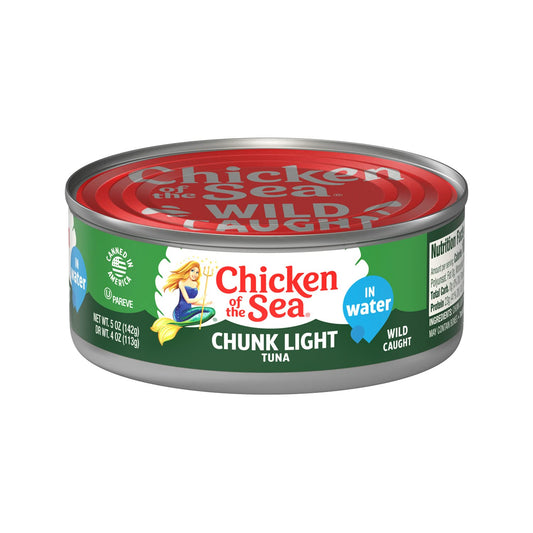 Chicken of the Sea Chunk Light Tuna in Water, Wild Caught Tuna, 5-Ounce Cans (Pack of 10)