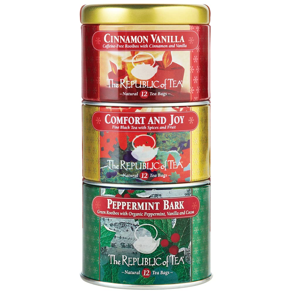 The Republic Of Tea – Holiday Stackable Tea Tin, Seasonal Assortment, 36 Tea Bags