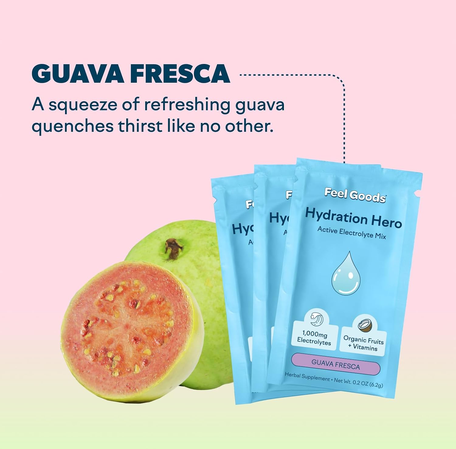 Feel Goods Hydration Hero, 1,000Mg Electrolytes Powder, Sugar Free, Magnesium, Organic Aloe Vera, L Theanine, Vitamin C, B12, Keto, Vegan, Plant Based, Blue Raspberry, 30 Servings : Health & Household