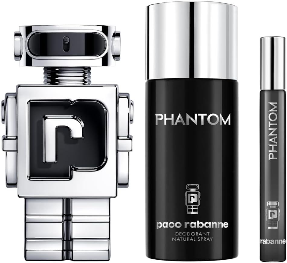Paco Rabanne Phantom Eau De Toilette 100Ml Gift Set 2024 (Contains 100Ml Edt, 150Ml Deodorant Spray And 10Ml Travel Spray)