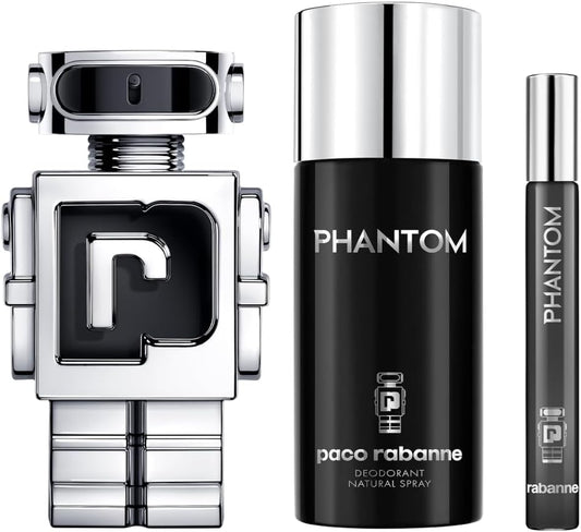 Paco Rabanne Phantom Eau De Toilette 100Ml Gift Set 2024 (Contains 100Ml Edt, 150Ml Deodorant Spray And 10Ml Travel Spray)