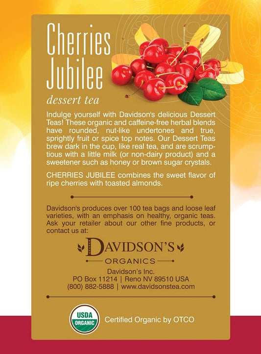 Davidson'S Organics, Cherries Jubilee, 8-Count Tea Bags, Pack Of 12