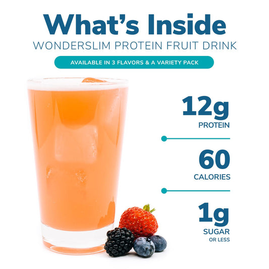 WonderSlim Protein Fruit Drink, Tangy Orange, No Fat, Gluten Free, Keto Friendly & Low Carb (7ct)