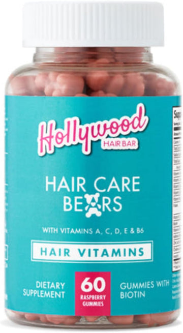Hollywood Hair Bar Hair Care Bear Gummy Vitamins - For All Hair Types, Vegan And Cruelty Free, (1 Month Supply) 60 Count