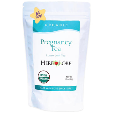 Herb Lore Organic Pregnancy Tea - 65 Servings Loose Leaf Red Raspberry Leaf For Pregnant Women - Safe For First Trimester, Third Trimester Labor Prep & Postpartum Recovery