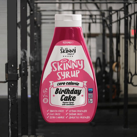 The Skinny Food Co Birthday Cake Syrup - Zero Calorie - Sugar Free - 0 Fat | For Deserts, Cake, Smoothie, Porridge, Pancake, Waffle | For Gym-Fitness Fans, Weight Loss Diet And Low Carb Diet | 425Ml