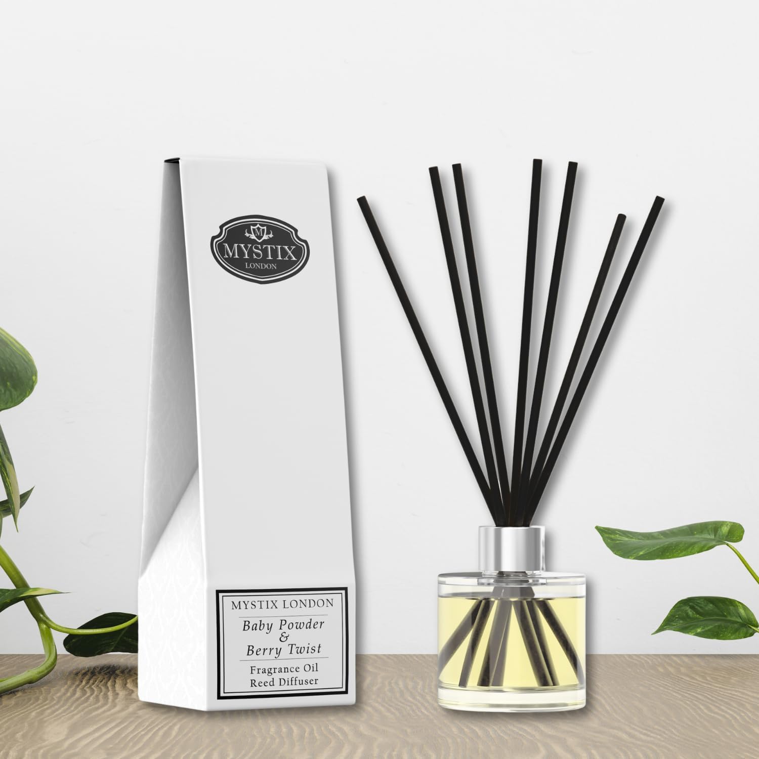 Mystix London | Baby Powder & Berry Twist Fragrance Oil Reed Diffuser | 100ml | Best Aroma for Home, Kitchen, Living Room and Bathroom | Perfect as a Gift | Refillable : Amazon.co.uk: Health & Personal Care