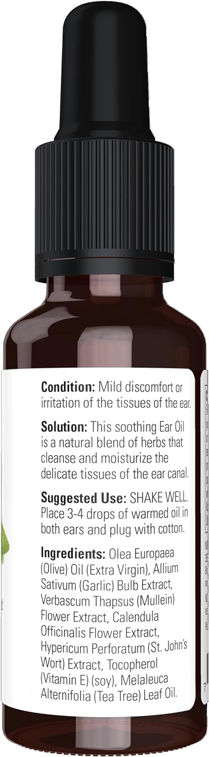 NOW Solutions, Ear Oil, Soothing Herbal Blend, Great on Mild Discomfort or Irritation, 1-