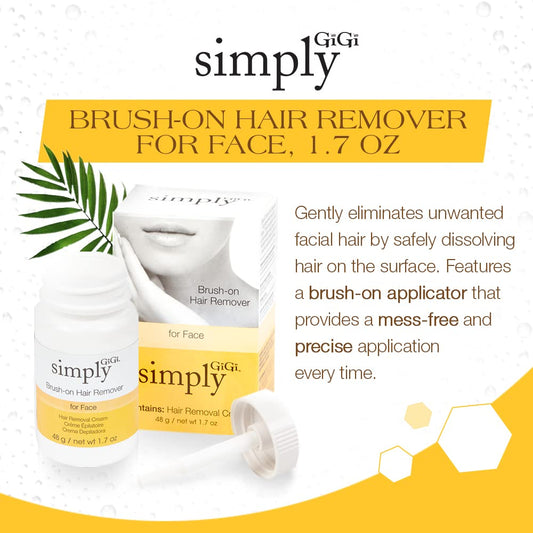Simply GiGi Brush-on Facial Hair Removal Cream, 1.7 oz