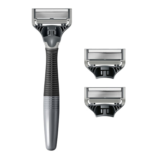 Harry'S Shaving Kit For Men - Razor Handle And 3 Razor Blade Refill Cartridges - Charcoal