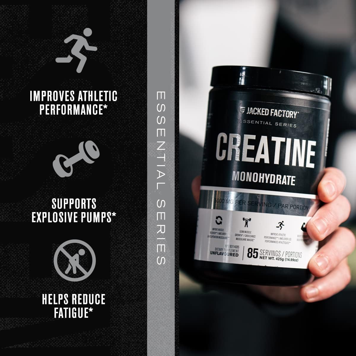 Jacked Factory Nitrosurge Pre-Workout in Sour Peach Rings & Creatine Monohydrate for Men & Women : Health & Household