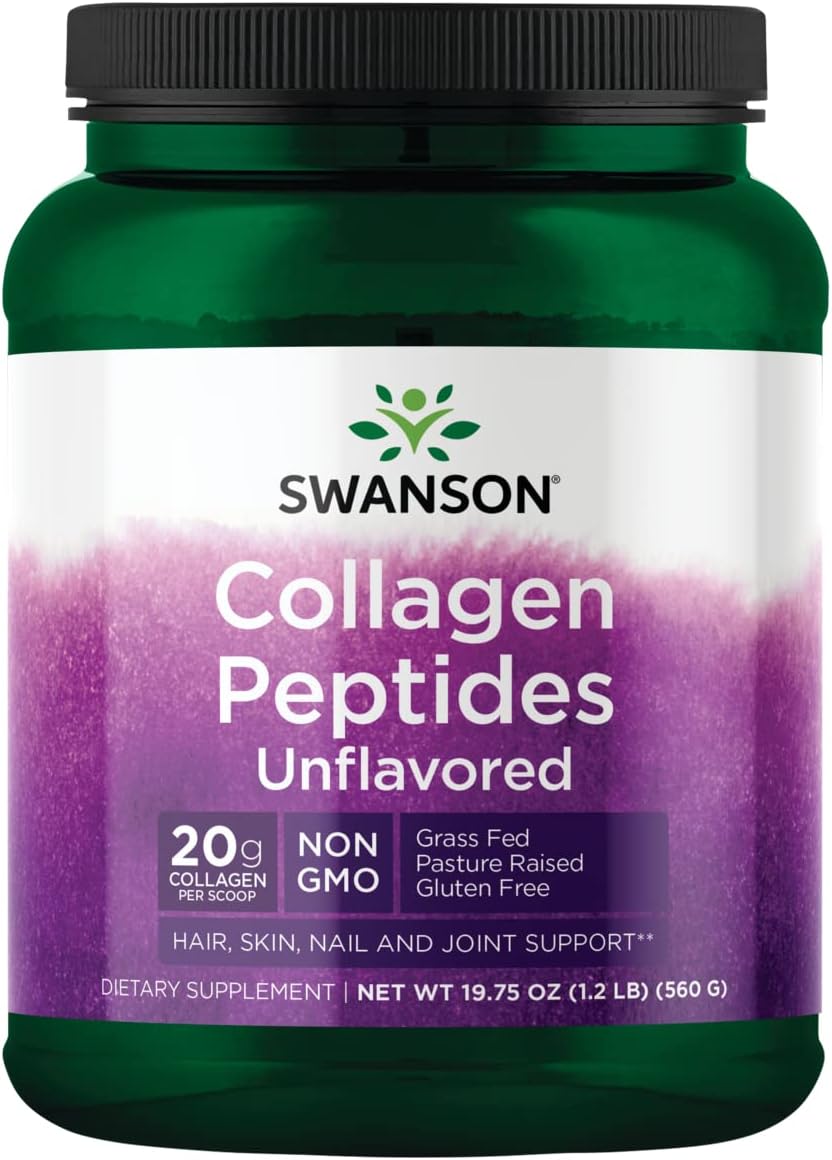 Swanson Collagen Peptides Unflavored 19.75 Oz Pwdr