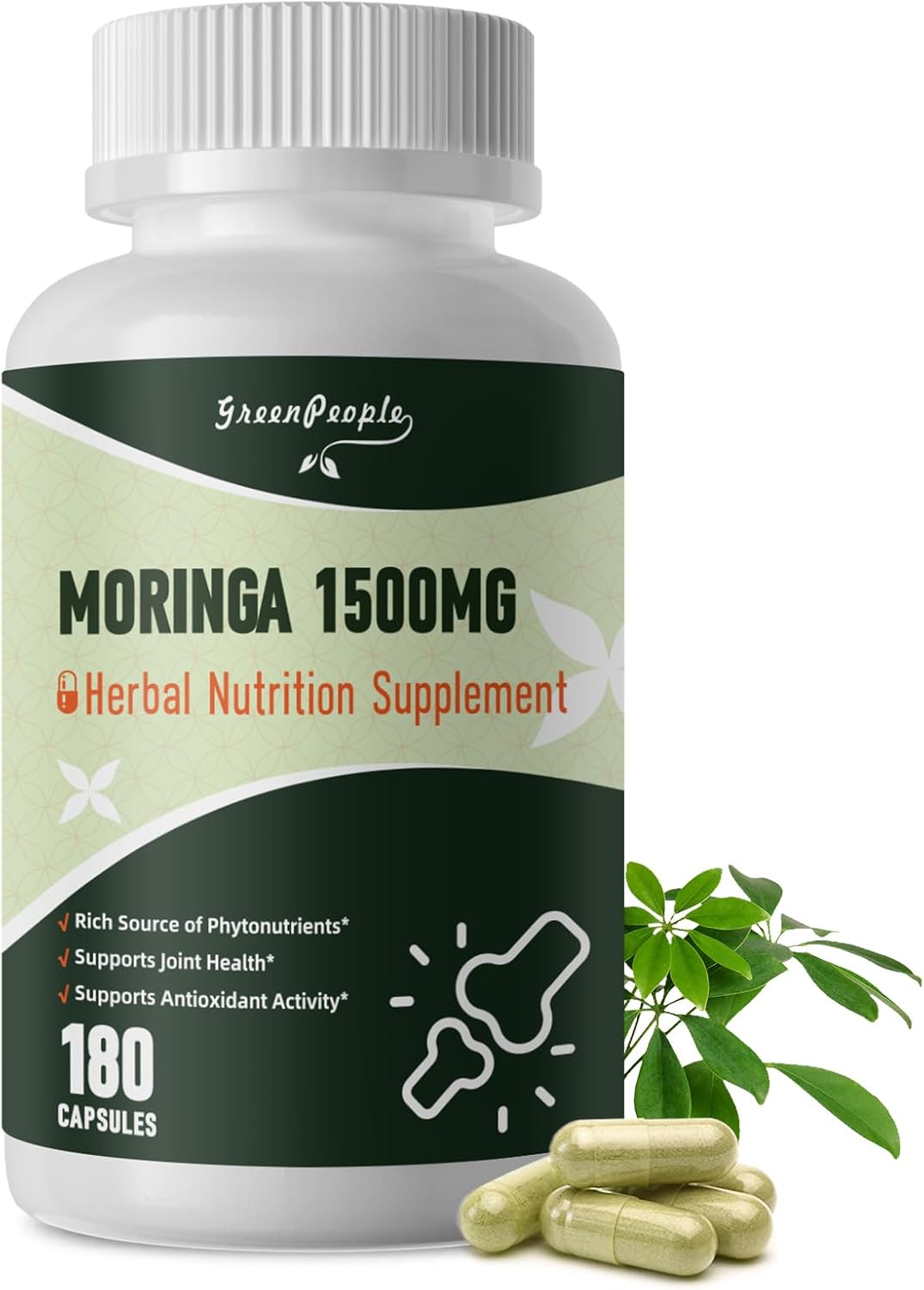Liposomal Moringa Capsules 1500Mg - 98% High Absorption Pure Moringa Powder Supplement 2.0 - Natural Superfood For Immune/Gut/Energy/Skin Non - Gmo/Gmp 180Pcs Vegan