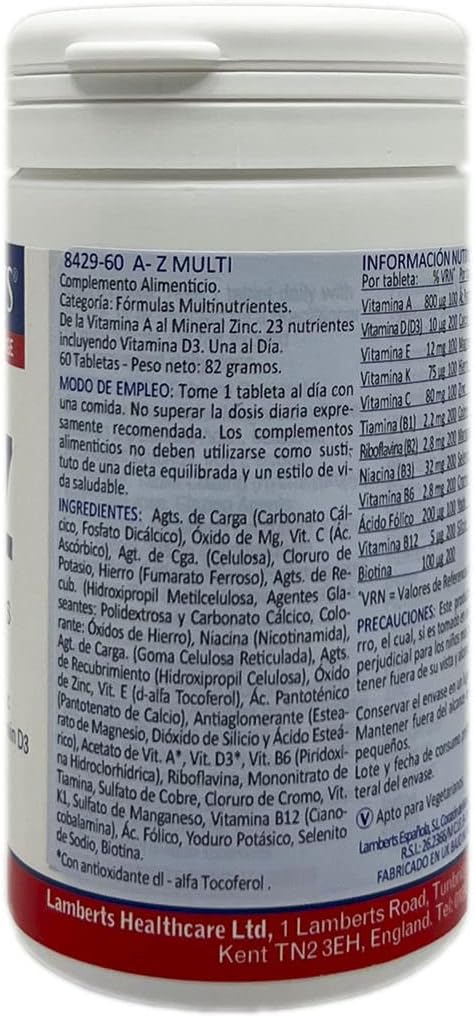 Lamberts A-Z Complete Multivitamin 60 Tablets - Comprehensive Daily Formula