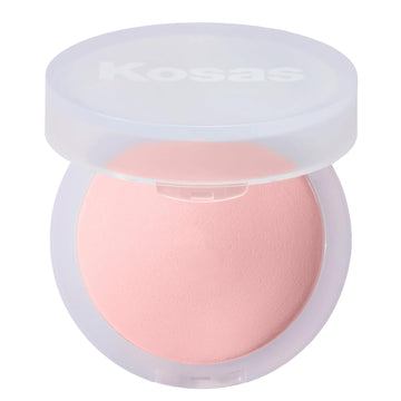 Kosas Cloud Set Face Brightening Powder - Pressed Brightening Powder, Smooths Shine Controll, Coverage For Dark Undereye & Uneven Skin - Lightweight Setting Powder - Candy (Sheer Brightening Pink)