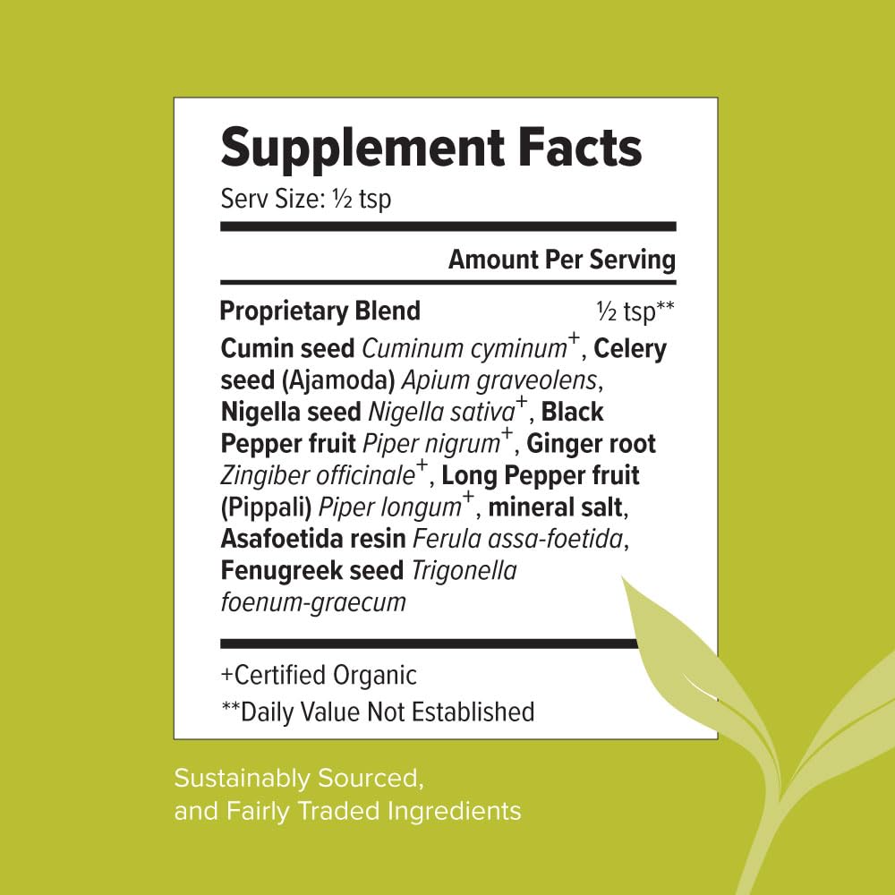Banyan Botanicals Hingvastak Powder – Organic Hingvastak with Gluten Free Asafoetida & Herbs for Digestion – Supports a Healthy Digestive System* – 1/2  – Non-GMO, Sustainably Sourced, Gluten Free