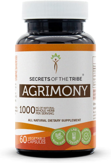 Secrets of the Tribe Agrimony 60 Capsules, 1000 mg, Agrimony (Agrimonia Eupatoria) Dried Herb (60 Capsules)