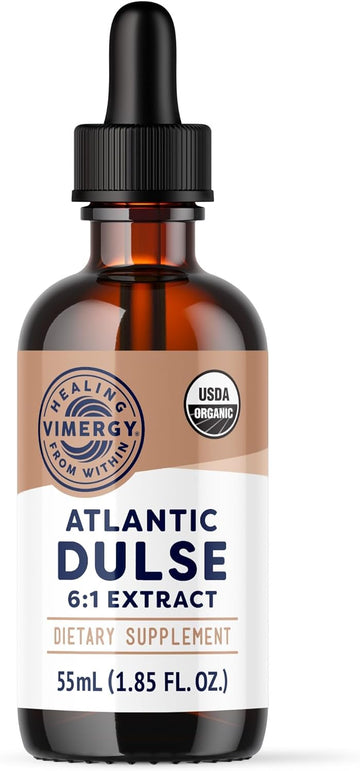 Vimergy Usda Organic Atlantic Dulse Extract, 55 Servings – Raw Liquid Seaweed Dulse Supplement Drops - Alcohol-Free, Vegan & Paleo Friendly (55 Ml)