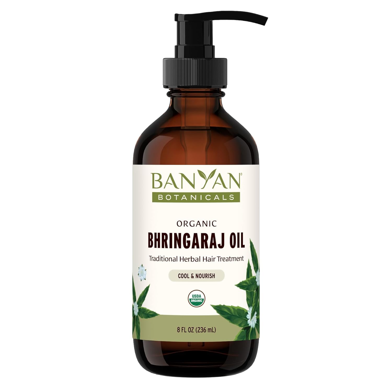 Banyan Botanicals Organic Bhringaraj Oil – Supports Healthy Hair Growth – Oil Made With Traditional Methods – 8 Oz. – Non-Gmo Sustainably Sourced Ayurvedic Hair Oil