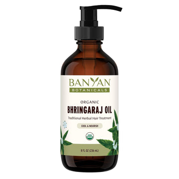 Banyan Botanicals Organic Bhringaraj Oil – Supports Healthy Hair Growth – Oil Made With Traditional Methods – 8 Oz. – Non-Gmo Sustainably Sourced Ayurvedic Hair Oil