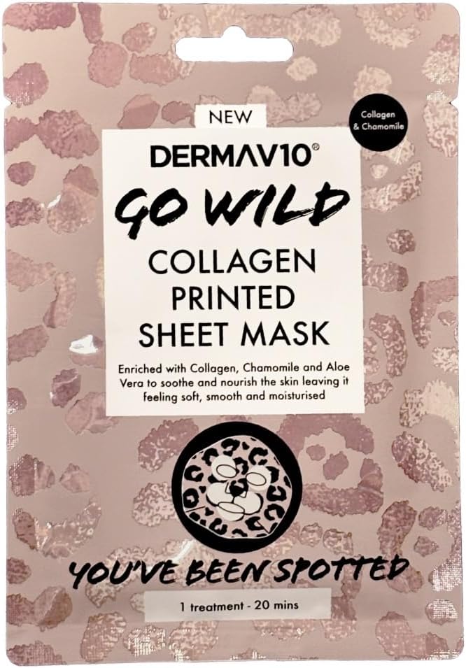 Derma V10 Go Wild Hand Mask, Gloves Enriched With Aloe Vera And Vitamin E, Hyaluronic Acid, Cranberry Fruit Extract, Moisturises And Nourishes Hands, Softens Rough And Cracked Skin, Vegan Friendly