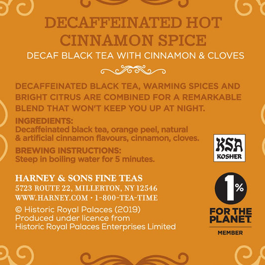 Harney And Sons Decaf Hot Cinnamon Spice 30 Sachet Tin