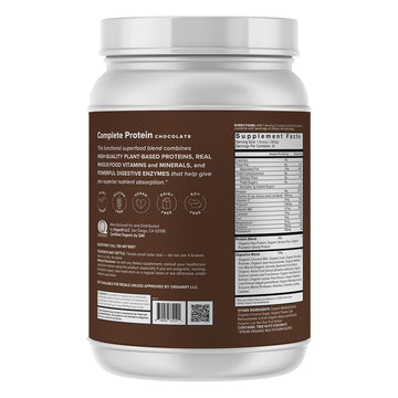 Organifi Complete Protein Vanilla Flavor - Organic Vegan Plant Based Protein Powder With Digestive Enzymes - 30 Day Supply - No Soy, Dairy, Or Gluten