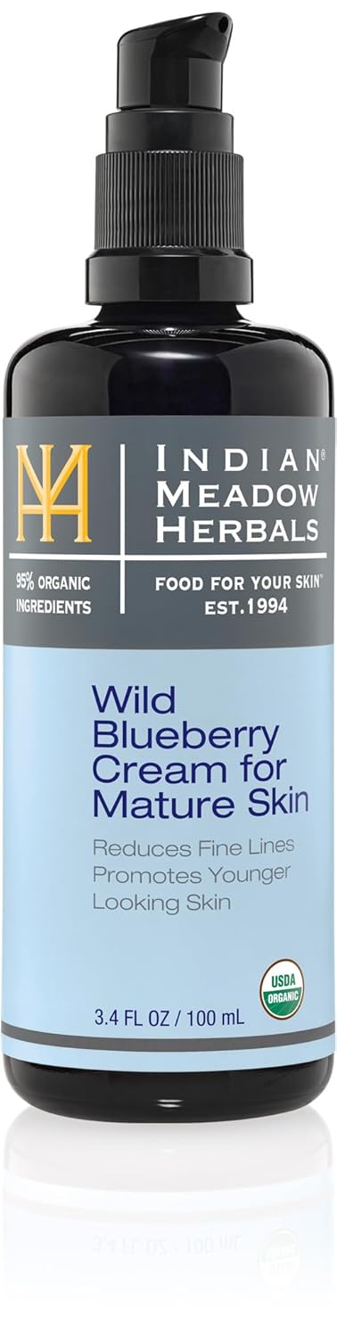 Indian Meadow Herbals Wild Blueberry Cream For Mature Skin (3.4Oz) – Fine Line Face Cream Promotes Younger-Looking Skin - Deep Facial Moisturizer