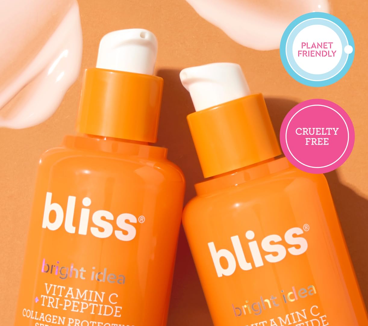 Bliss Serum and Eye Cream 2pc Set: Bliss Bright Idea Vitamin C + Tri-Peptide Brightening Serum - 1 Fl Oz - Hydrating Illuminating Face Cream with Peptides and Eye Do All Things Hydrating Eye Cream : Beauty & Personal Care