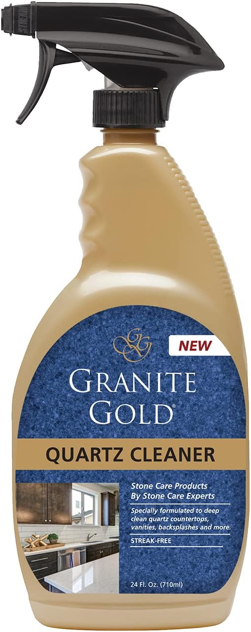 Granite Gold Quartz Cleaner Spray for Caesarstone, Cambria, Silestone and All Other Quartz Countertop Surfaces, 24 Fl Oz (Pack of 1)