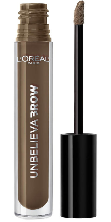 L'Oreal Paris Unbelieva-Brow Longwear Waterproof Tinted Brow Gel, Smudge-Resistant, Transfer- Proof, Quick Drying, Easy And Quick Application With Precise Brush, Brunette, 0.15 Fl. Oz