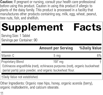 Standard Process Echinacea-C - Whole Food Blood And Immune Support With Vitamin C, Echinacea Purpurea, And Buckwheat - 90 Tablets