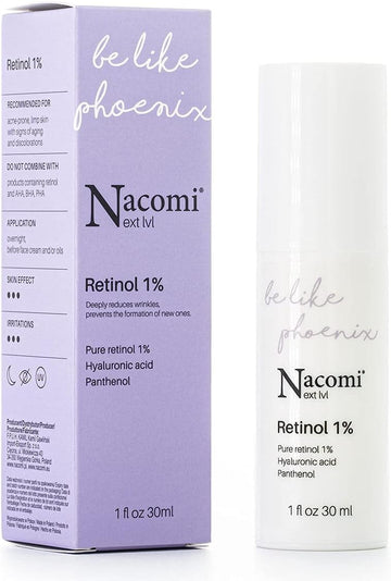 Nacomi Retinol Serum 1% Facial Serum Reduces Wrinkles, Improves Skin Tension And Elasticity And Relieves Discolouration 30 Ml