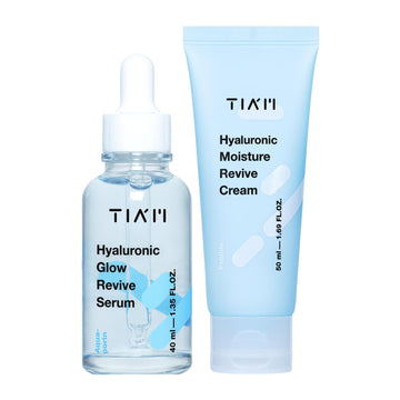 Tiam Deep Hydration Duo: Hyaluronic Glow Revive Serum & Hyaluronic Moisture Revive Cream, Intense Hydration, Firming, Korean Skincare Set