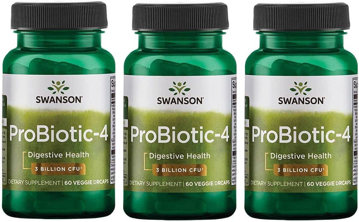 Swanson Probiotic-4 3 Billion Cfu 60 Veg Caps 3 Pack