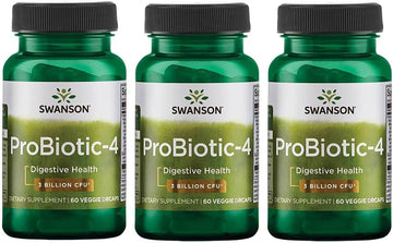 Swanson Probiotic-4 3 Billion Cfu 60 Veg Caps 3 Pack