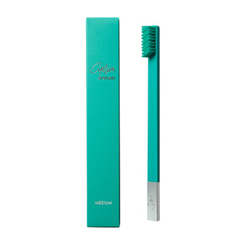 Apriori Turquoise Blue Silver Medium Toothbrush