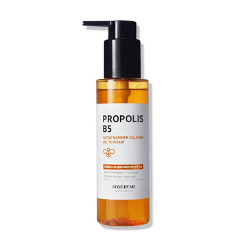 Some By Mi Propolis B5 Glow Barrier Calming Oil To Foam - 4.05Oz, 120Ml - Daily Face Korean Cleansing Oil And Foam Made From Panthenol - All In One Face Wash For Sensitive Skin - Korean Skin Care