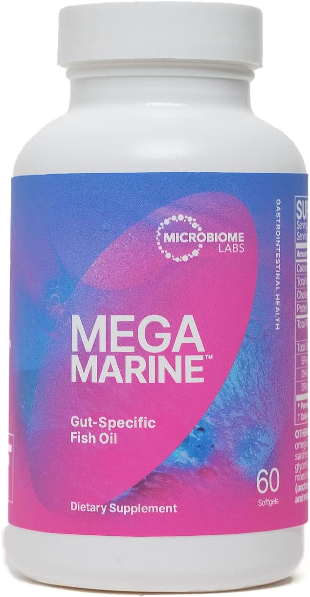 Microbiome Labs MegaMarine Gut Specific Fish Oil - Omega 3 Supplement