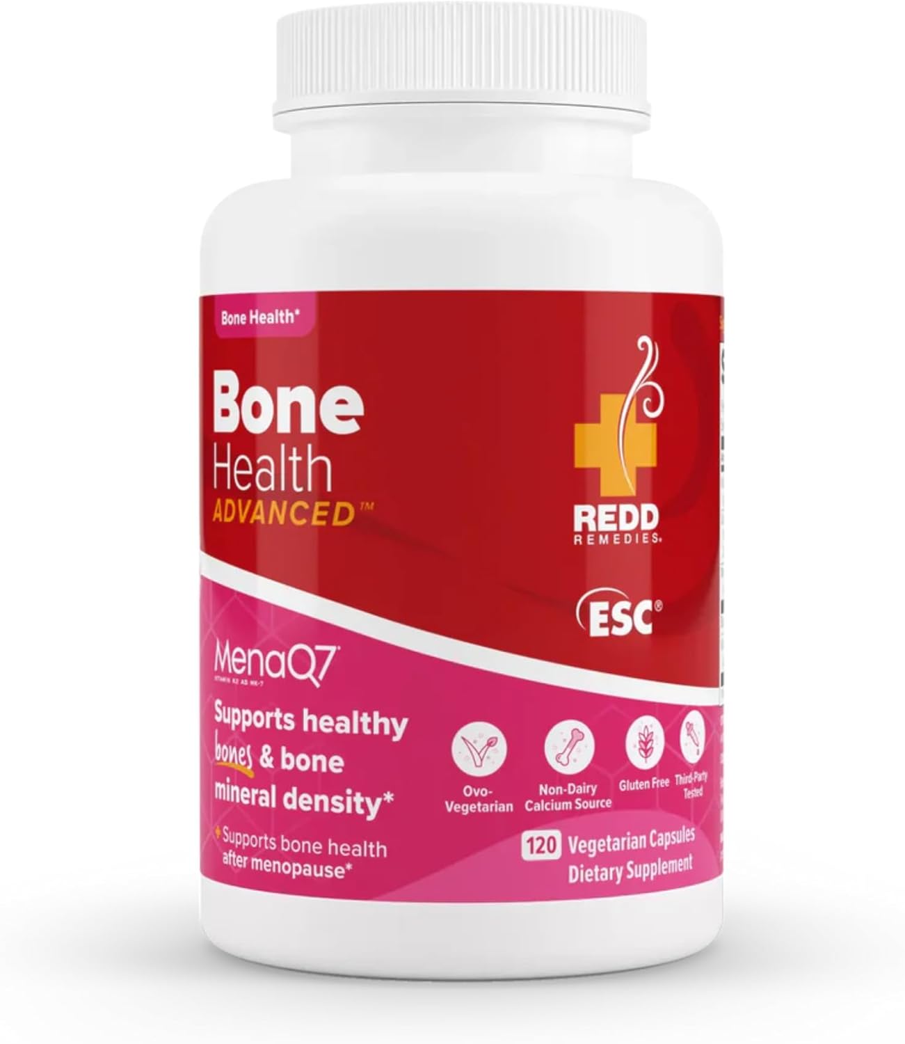 Redd Remedies, Bone Health Advanced, Vitamin D3 And Calcium For Strong Bone Support, 120 Vegetarian Capsules